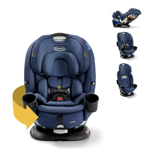 Graco Turn2Me 3-in-1 Rotating Convertible Car Seat, London, Rear-Facing Rotation Only, Forward-Facing Mode, Highback Booster Up to 100 lbs, Adjustable Headrest & Harness, Steel Reinforced Frame|B0DHLTM3CD