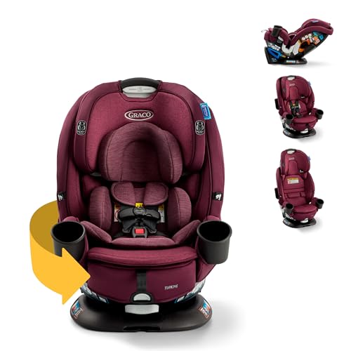 Graco Turn2Me 3-in-1 Rotating Convertible Car Seat, London, Rear-Facing Rotation Only, Forward-Facing Mode, Highback Booster Up to 100 lbs, Adjustable Headrest & Harness, Steel Reinforced Frame|B0DHLTM3CD