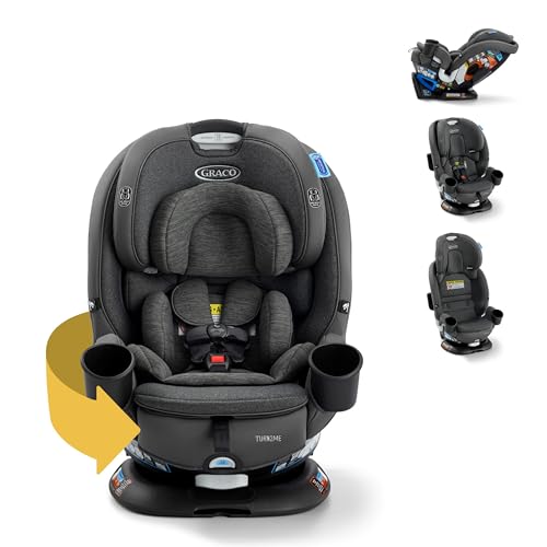 Graco Turn2Me 3-in-1 Rotating Convertible Car Seat, London, Rear-Facing Rotation Only, Forward-Facing Mode, Highback Booster Up to 100 lbs, Adjustable Headrest & Harness, Steel Reinforced Frame|B0DHLTM3CD