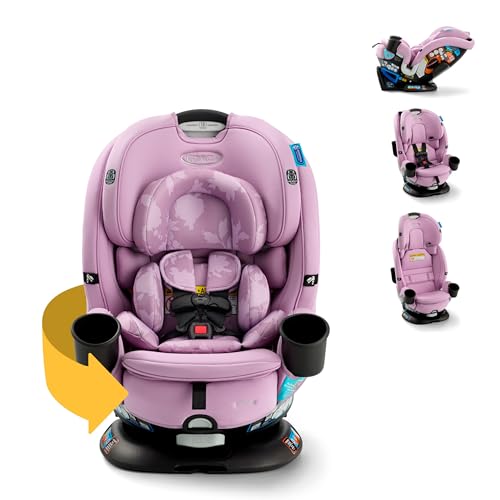Graco Turn2Me 3-in-1 Rotating Convertible Car Seat, London, Rear-Facing Rotation Only, Forward-Facing Mode, Highback Booster Up to 100 lbs, Adjustable Headrest & Harness, Steel Reinforced Frame|B0DHLTM3CD