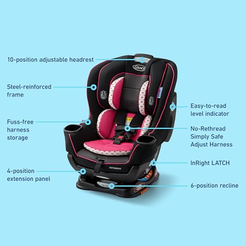 Graco® Extend2Fit Convertible Baby Car Seat, Rear and Forward Facing, Adjustable Extension Panel for Extra Legroom, Kenzie|B0DHLRPVK6