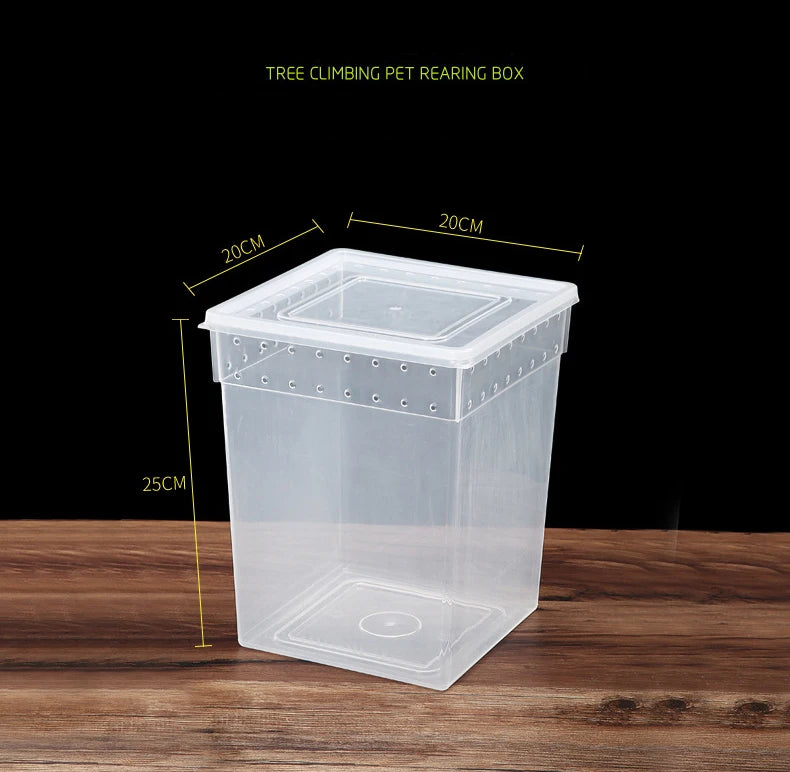 Simple Plastic Reptile Breeding Box Terrarium 20x20x25cm