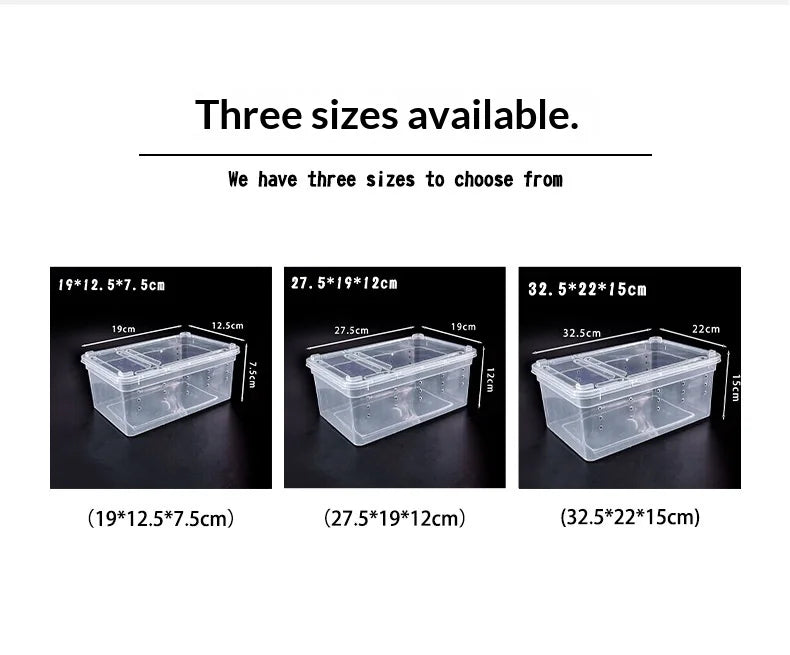Mini Plastic Reptile Terrarium Enclosure 19x12.5x7.5cm