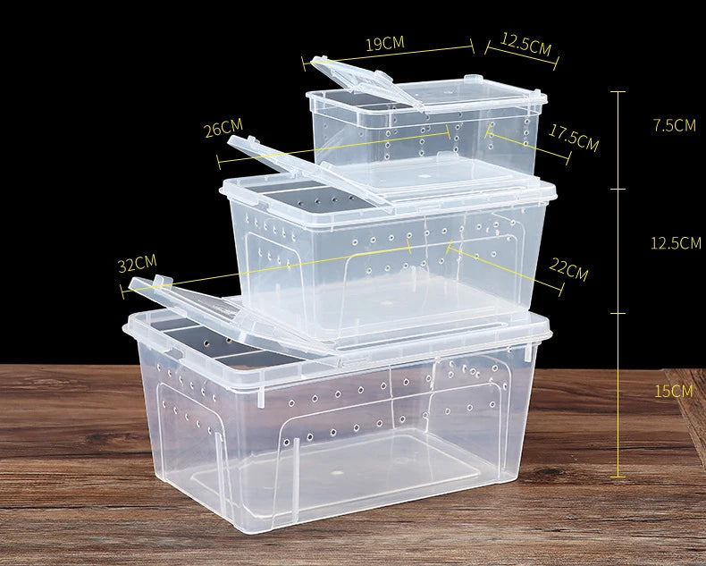 Simple Plastic Reptile Breeding Box Terrarium 20x20x25cm